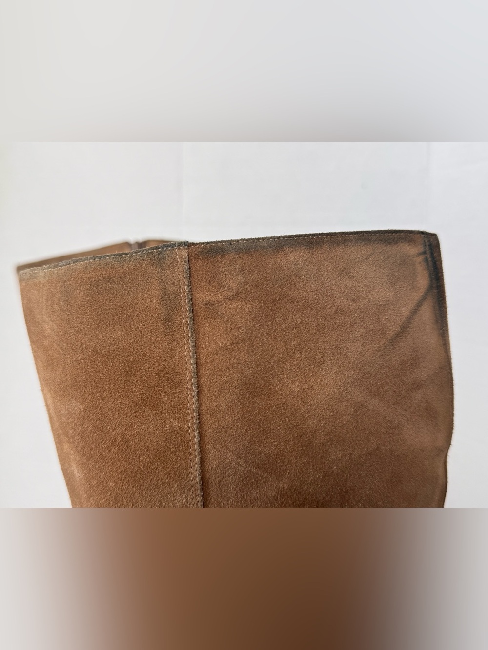 vintage 90s ralph lauren blue label tan suede tall heel boots size 8 *Flaws - Picture 5 of 15